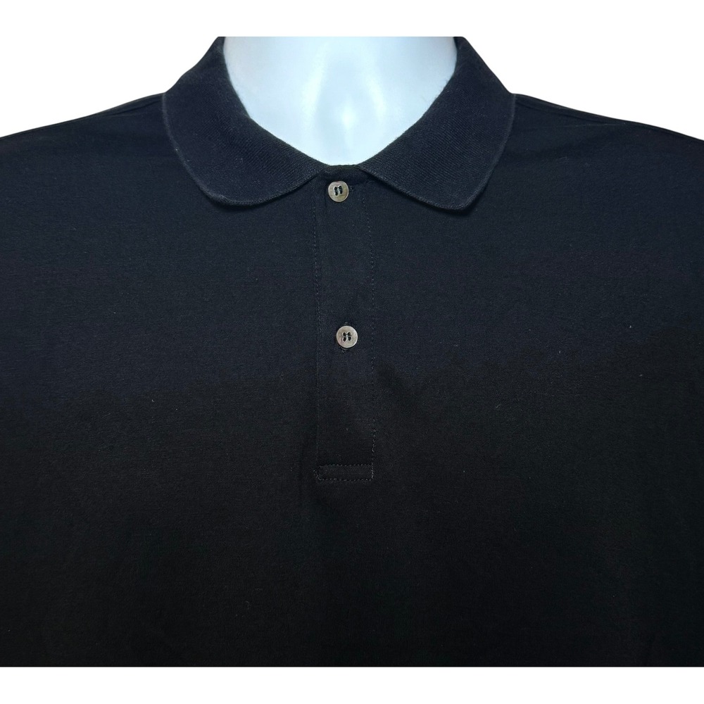 Rye 51 Mens Short Sleeve Polo Shirt Black Size Large Solid Two Button Casual